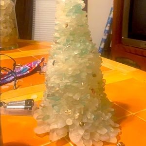 Xmas tree made out of beach glass